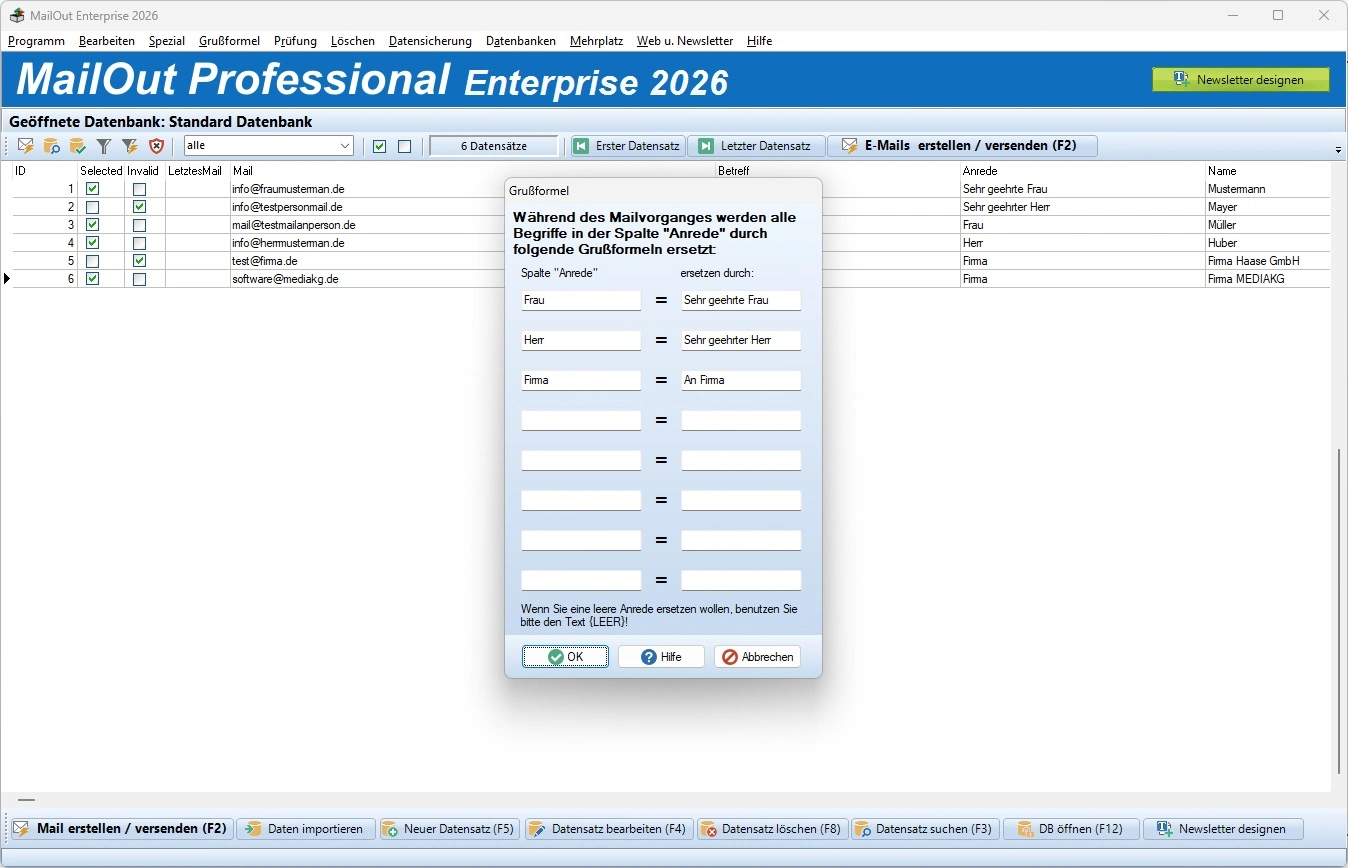 MailOut Professional – Newsletter Programm